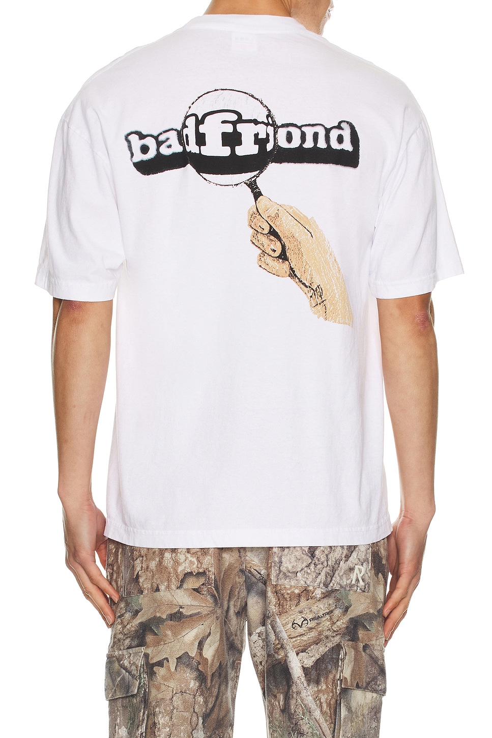 Badfriend Magnify Tee in White. S. Also in L, M, XL/1X