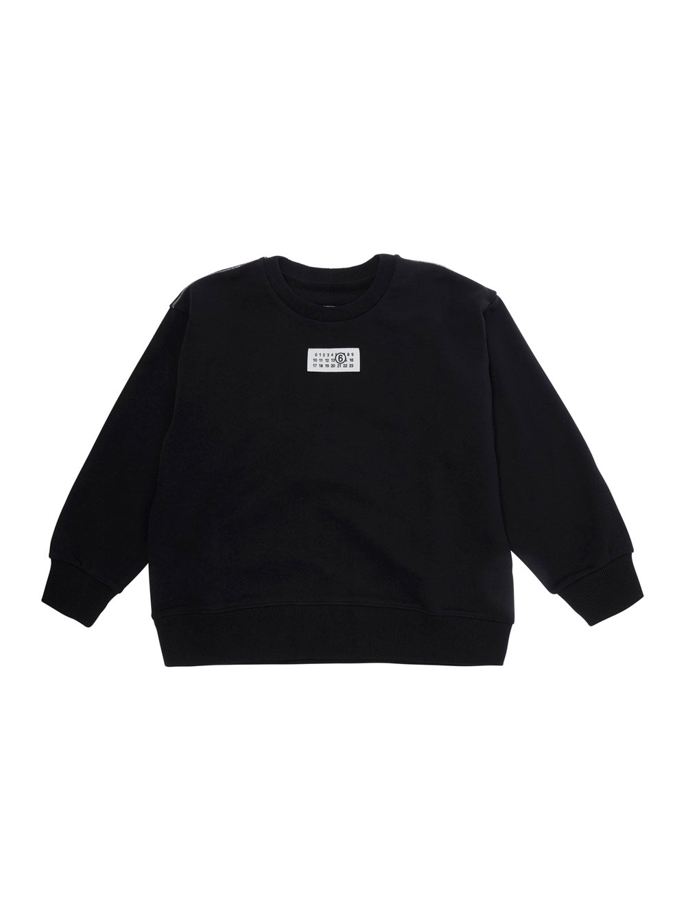 Cotton Round Neck Sweatshirt — Black