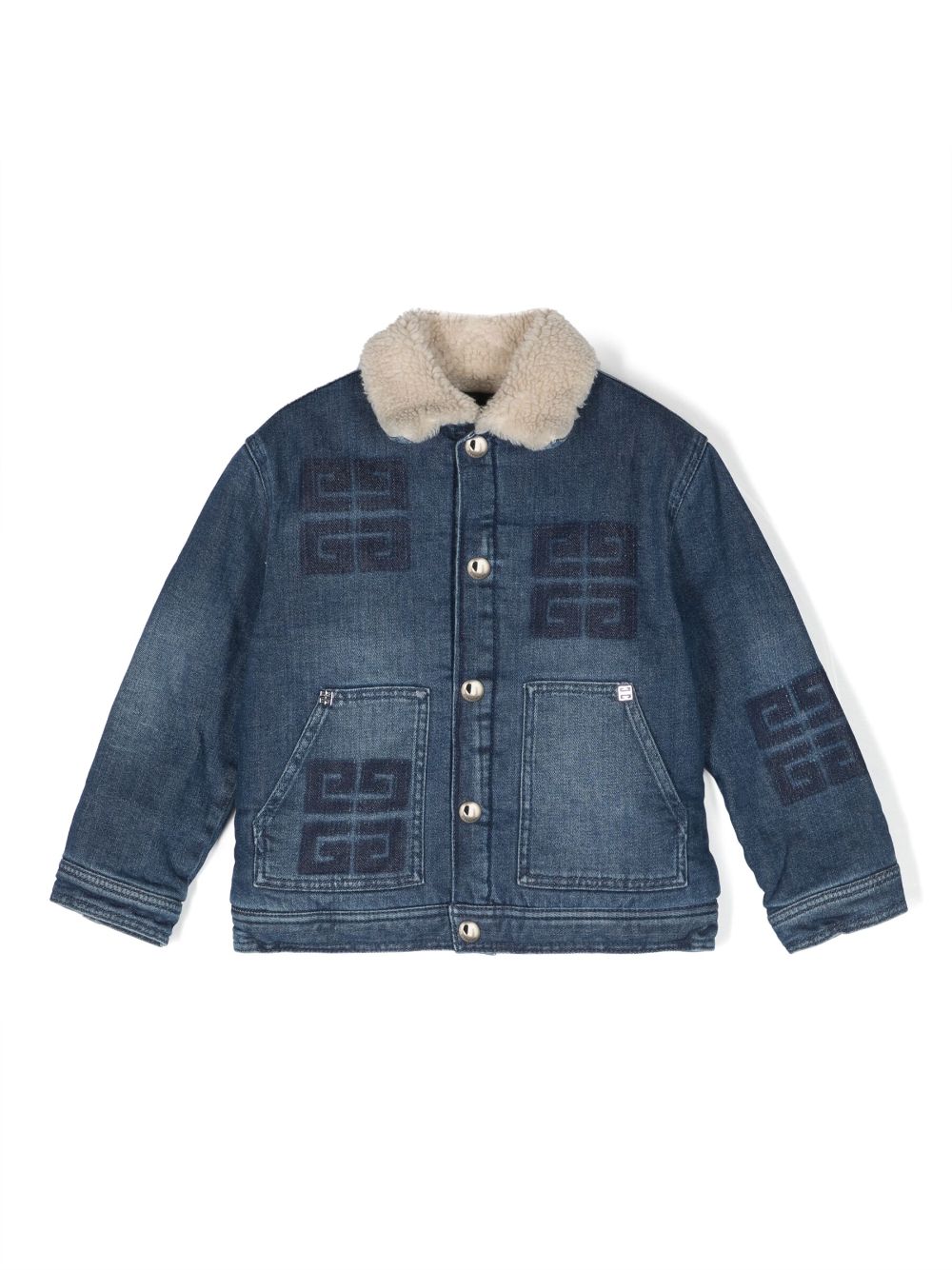 Logo-patch denim jacket - Blue
