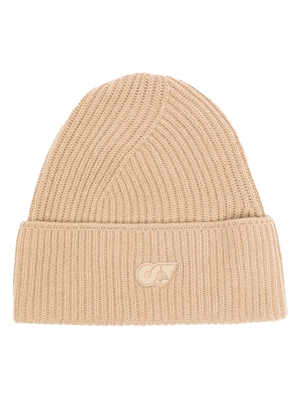 Logo-patch ribbed-knit beanie - Neutrals