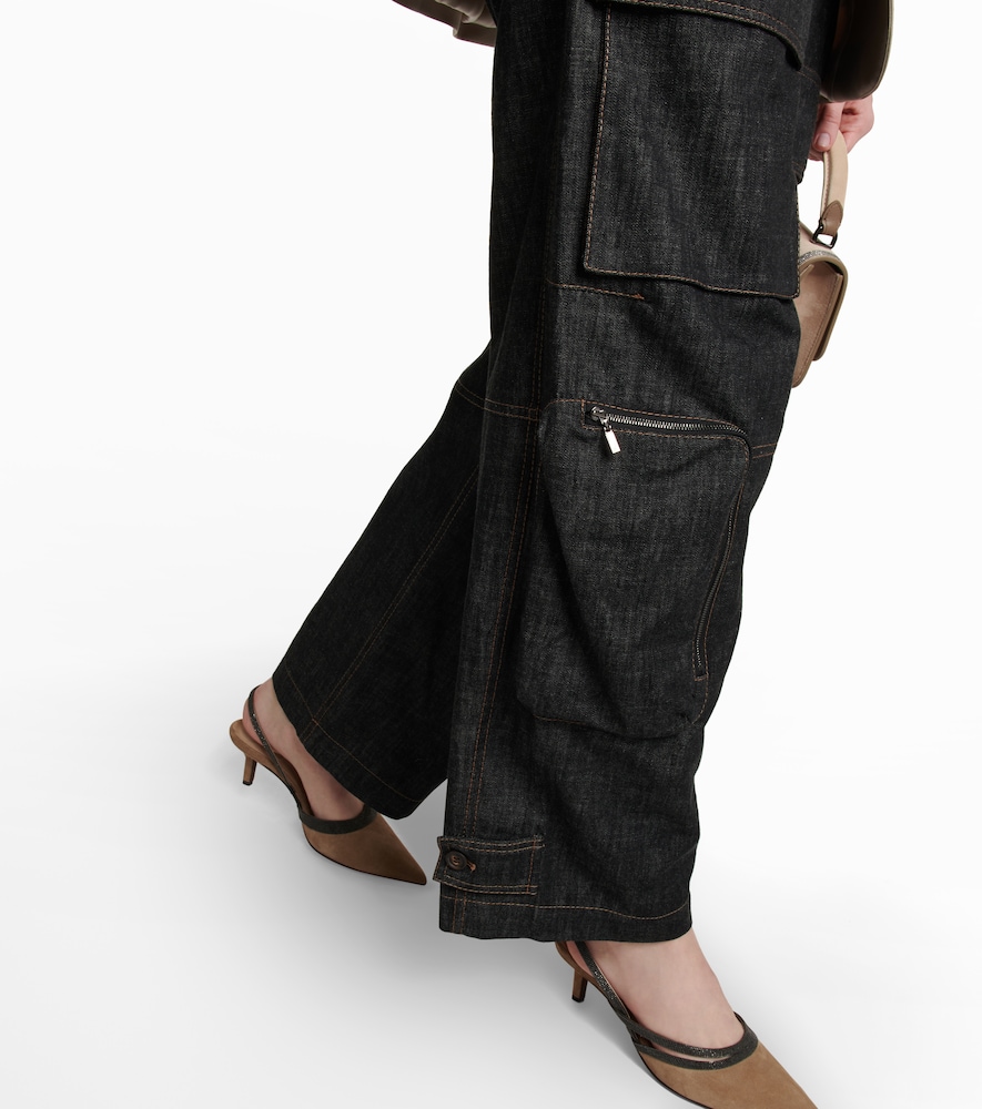 Brunello Cucinelli High-rise denim cargo pants