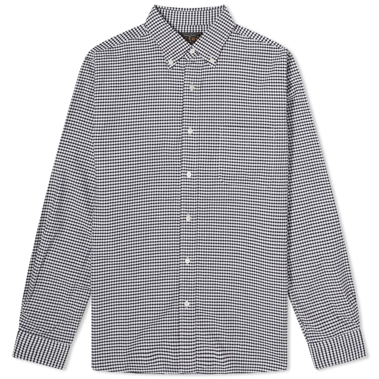Men's Button Down Gingham Oxford Shirt in Black