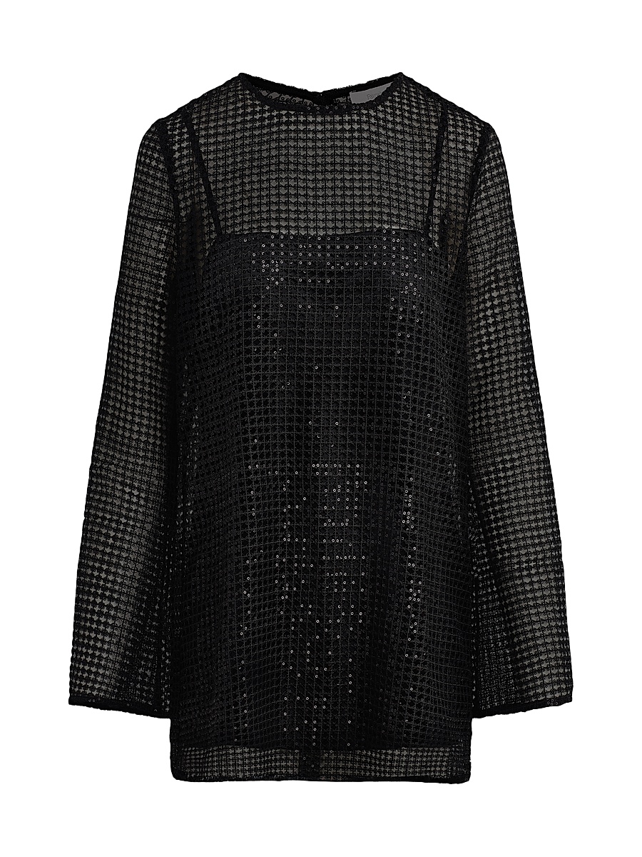 Women's The Sweet Life Sequin Mesh Minidress - Black