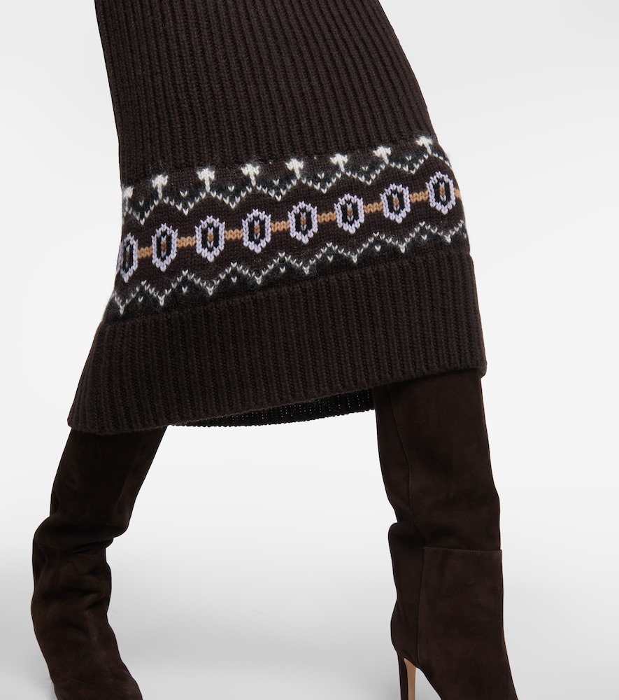 Rivka Fair Isle cashmere-blend midi dress