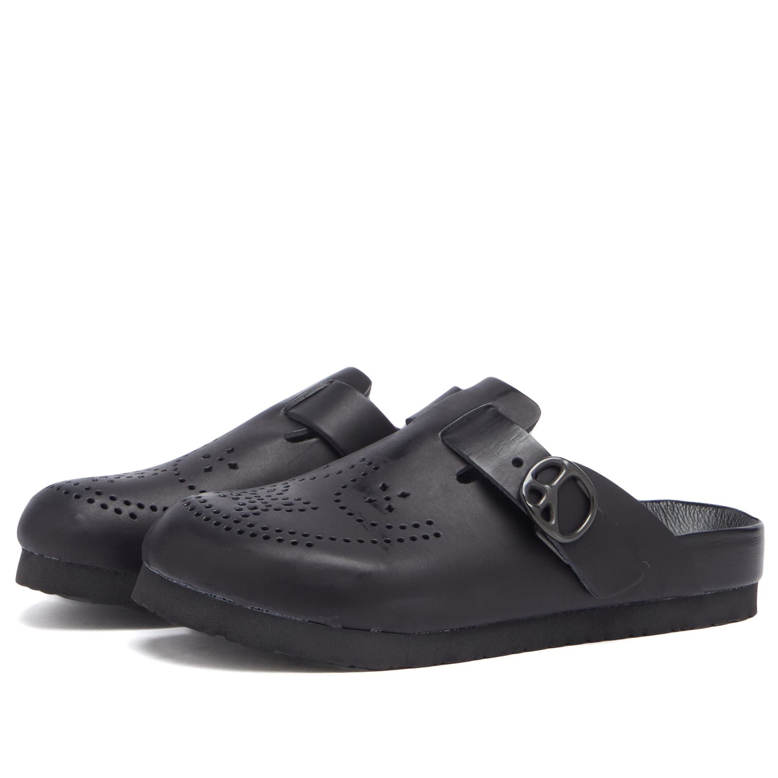 Women's Cowhide Clog Sandal in Black