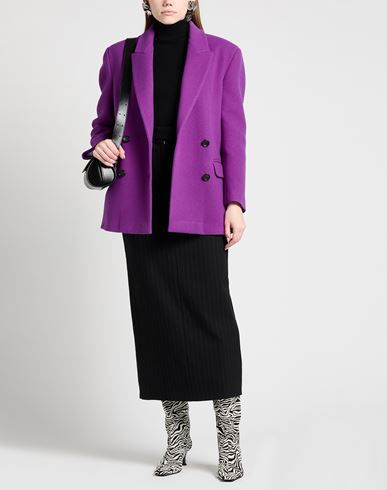 Woman Coat Purple Size 6 Virgin Wool