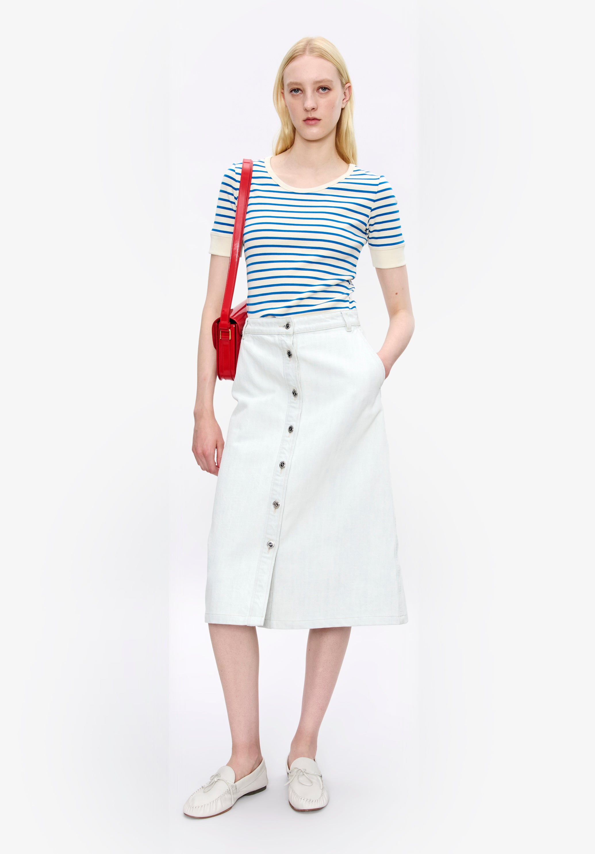 A. P.C. Maxine Skirt 34 Iat - Sky Blue