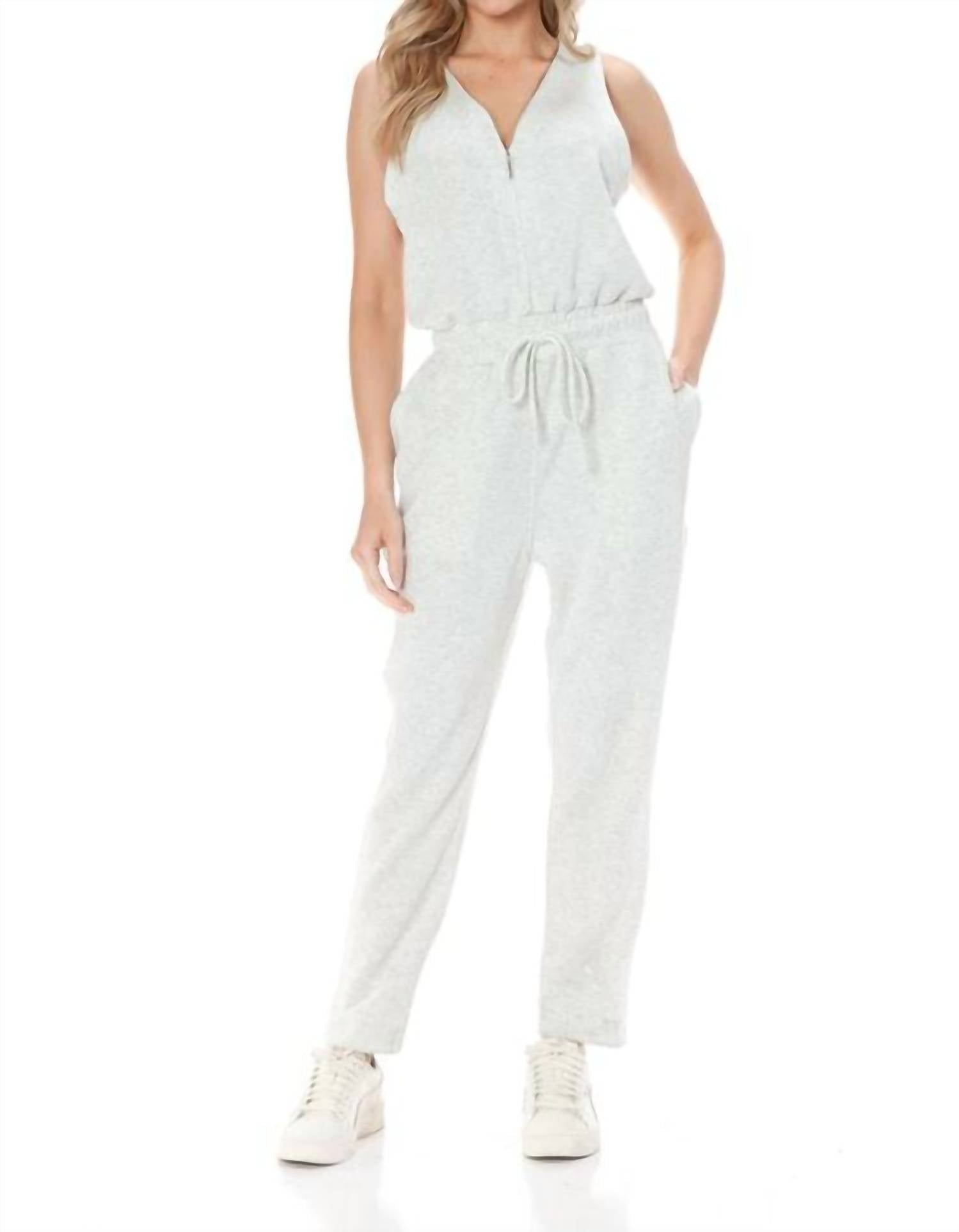 Scuba Sleeveless Jumpsuit In Heather