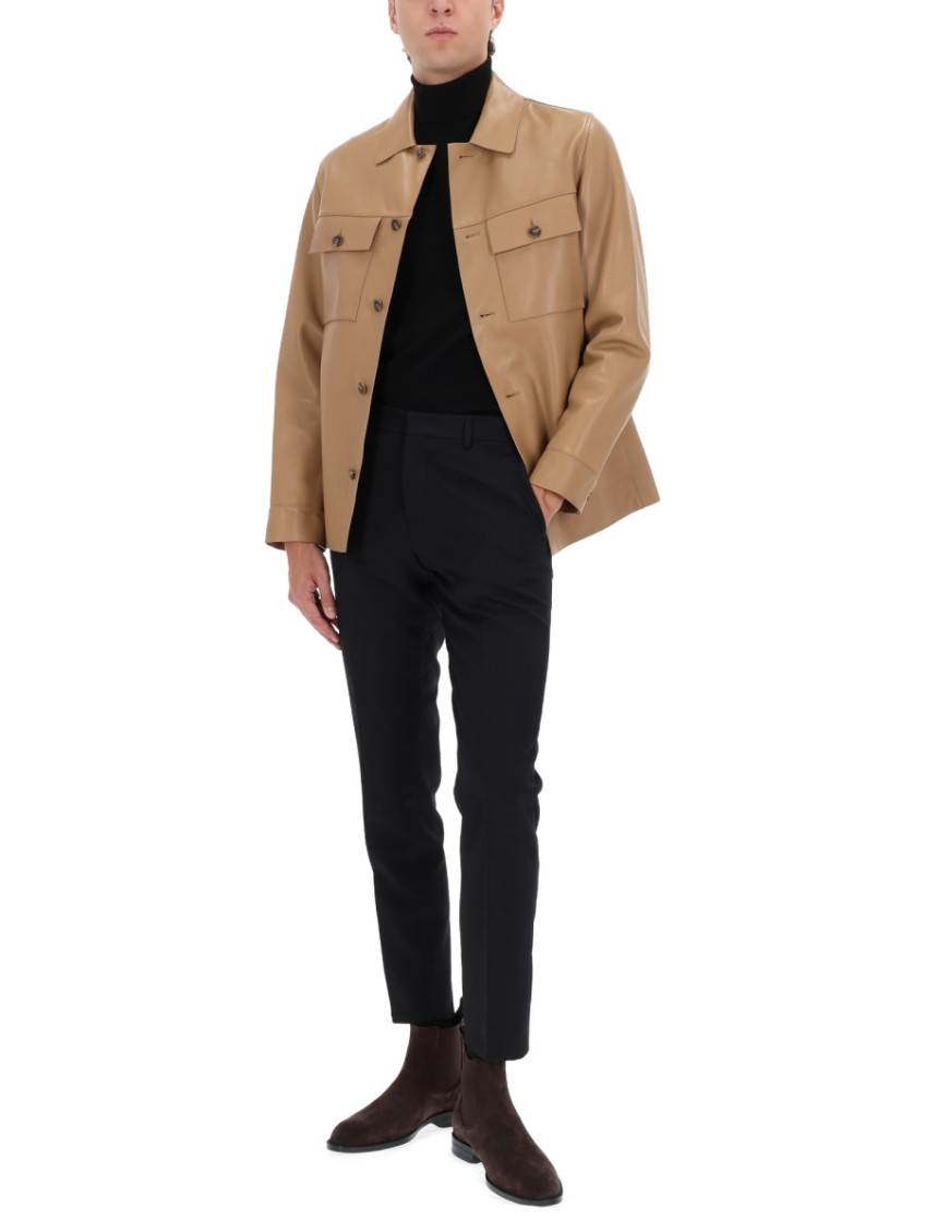 Boss - long sleeve jacket with point collar and pocket
