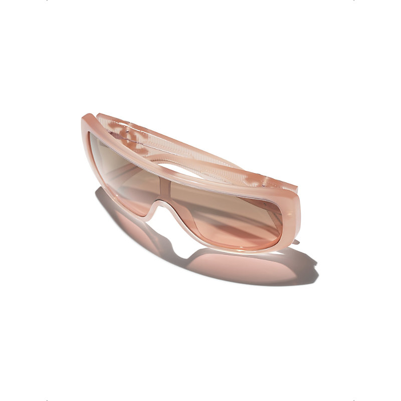 Womens Pink Shield Sunglasses