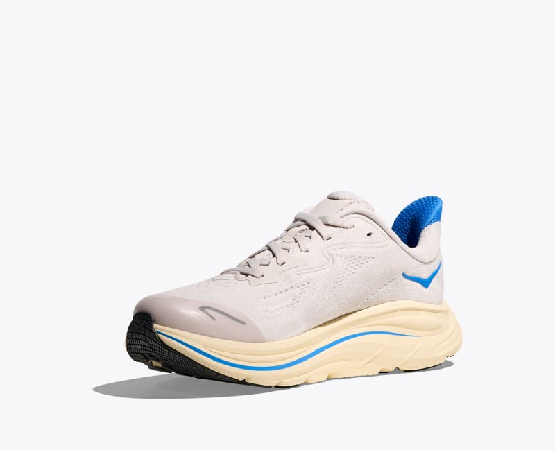 HOKA Clifton 10 Shoes in Stucco/Virtual Blue