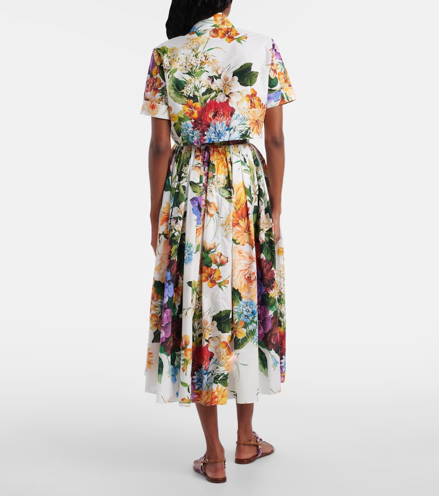 Cropped floral cotton shirt
