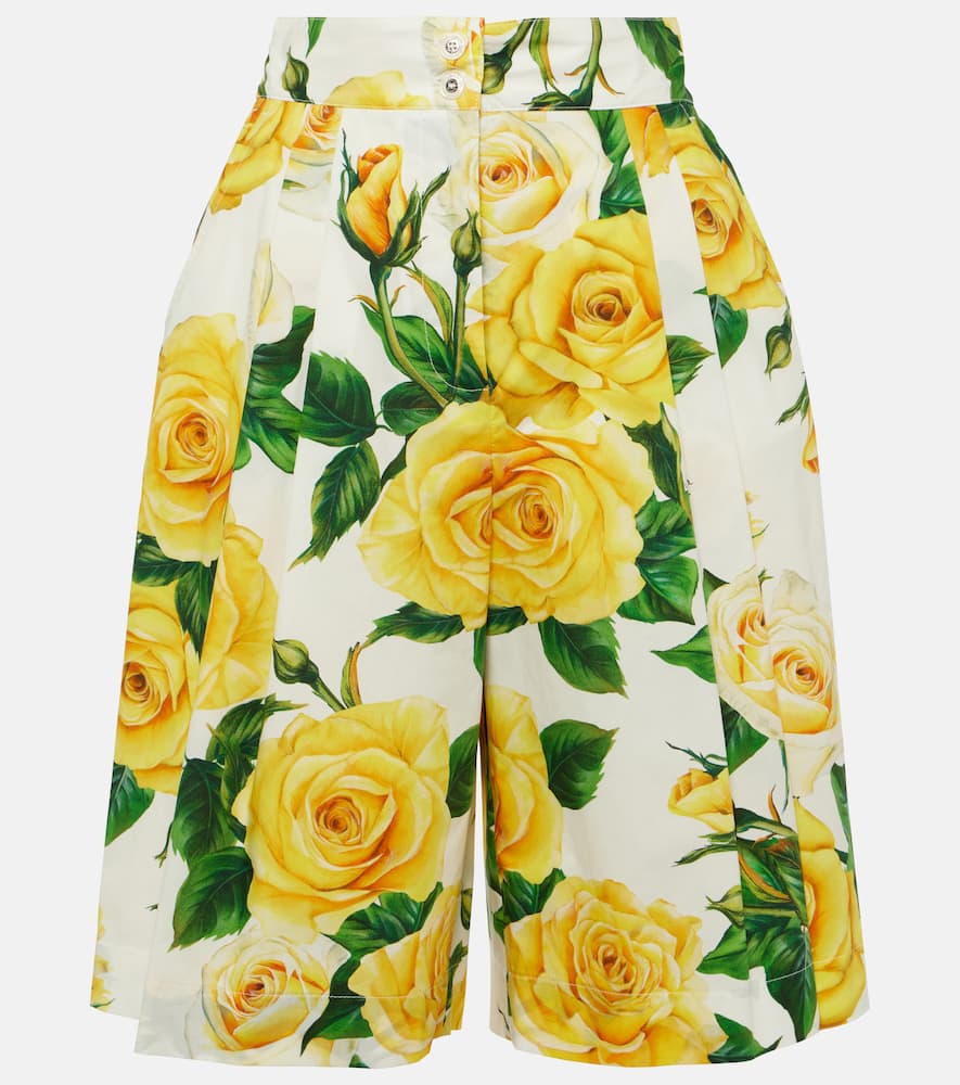 Floral cotton Bermuda shorts
