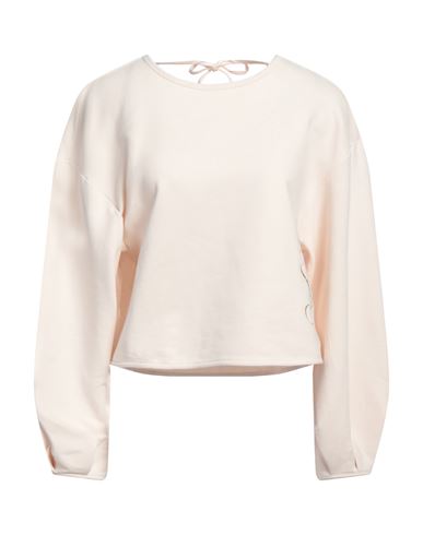 Ea7 Woman Sweatshirt Beige Size XXS Cotton, Elastane
