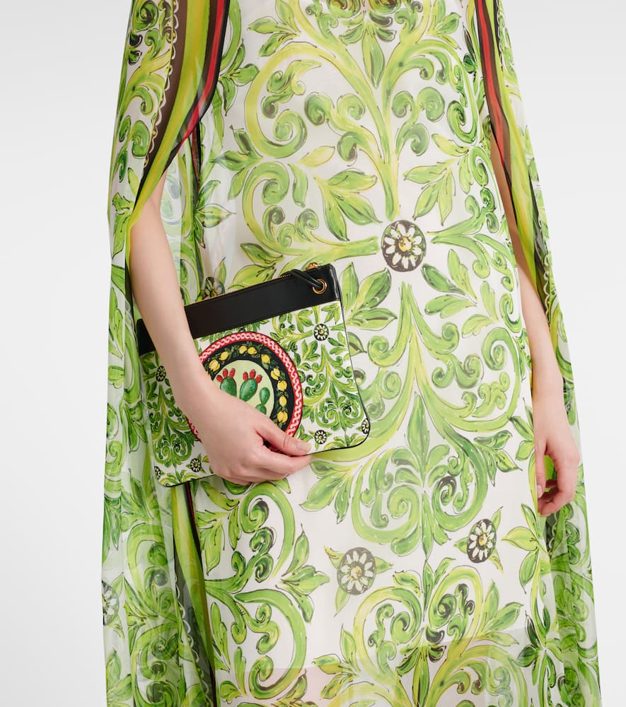 Printed silk maxi dress