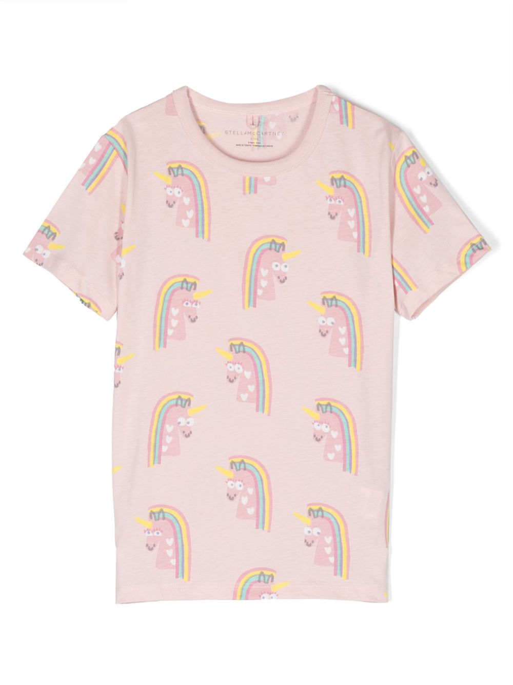 Unicorn-print cotton T-shirt - Pink