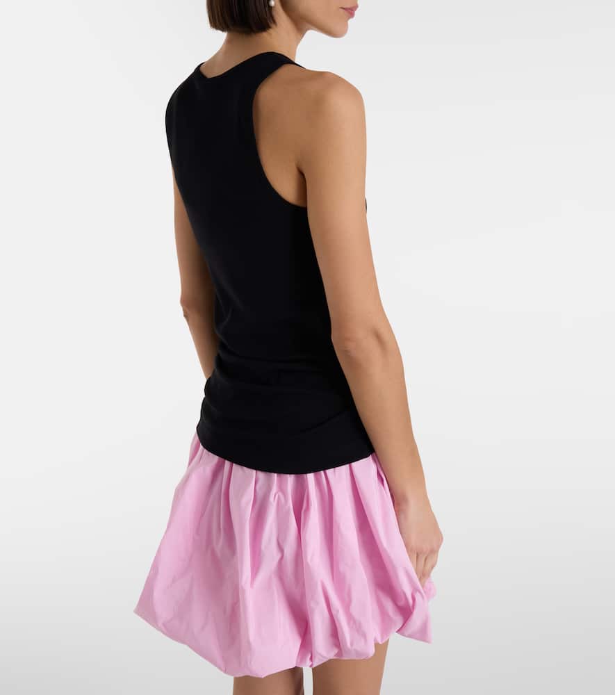 Logo bow-detail cotton tank top