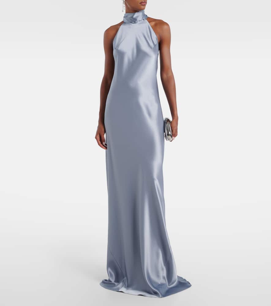 Sienna halterneck satin gown