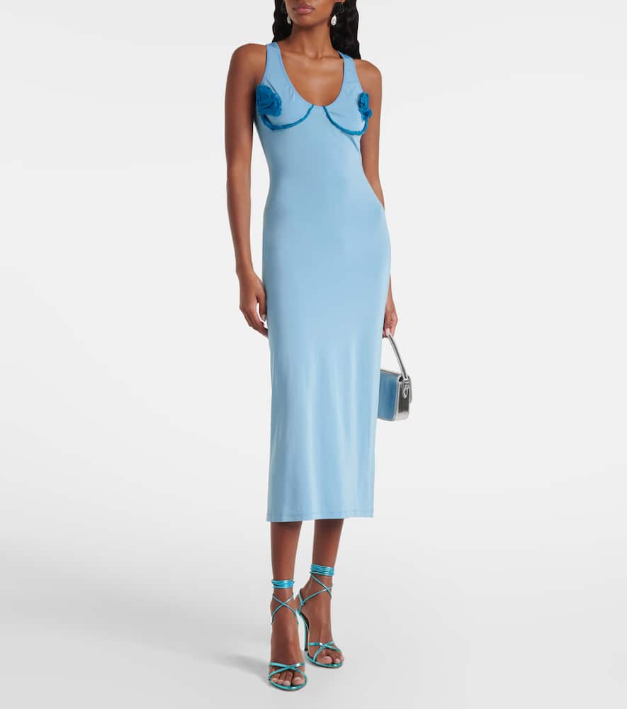 Cosimina floral-appliqué midi dress