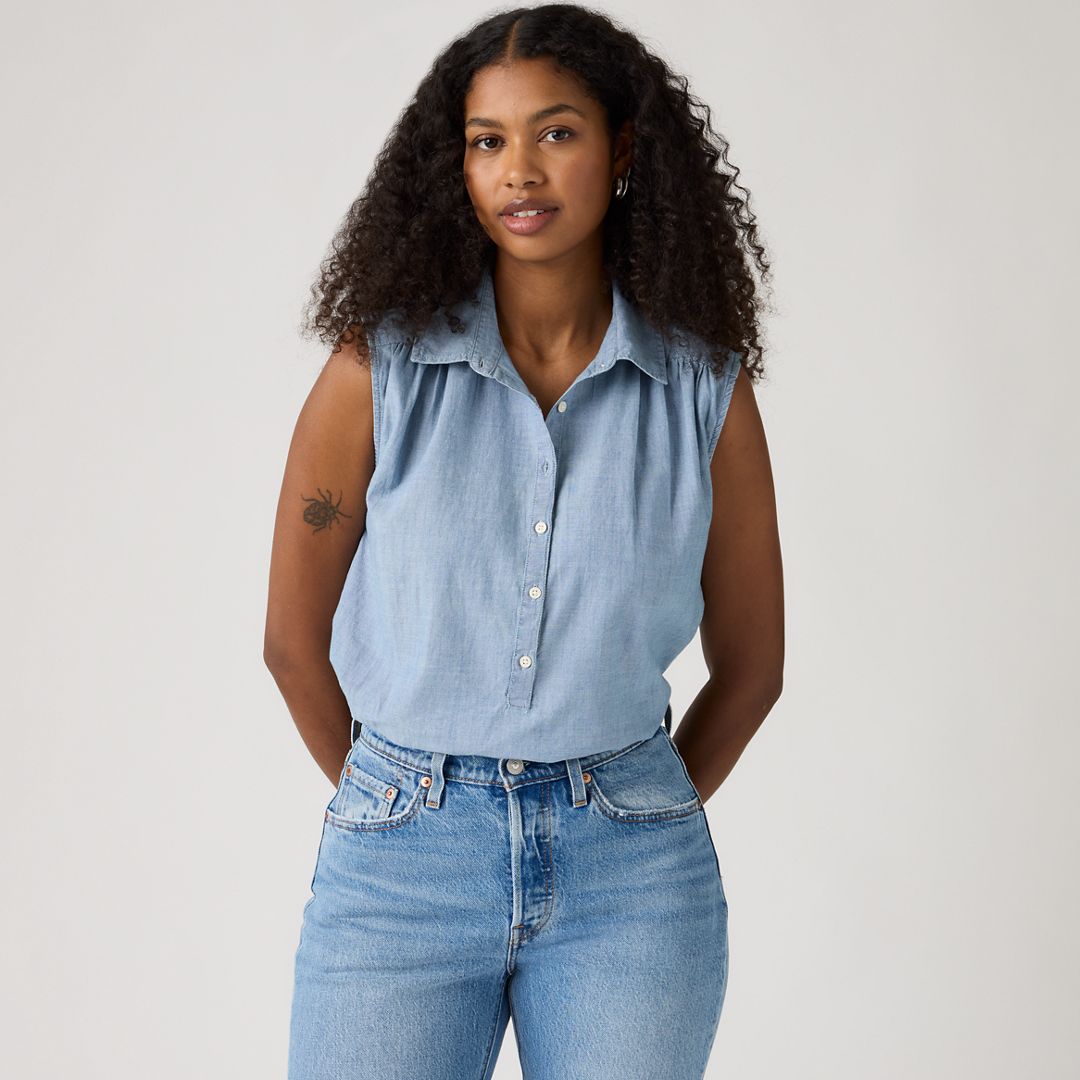 Ondyn Short-Sleeve Popover Top