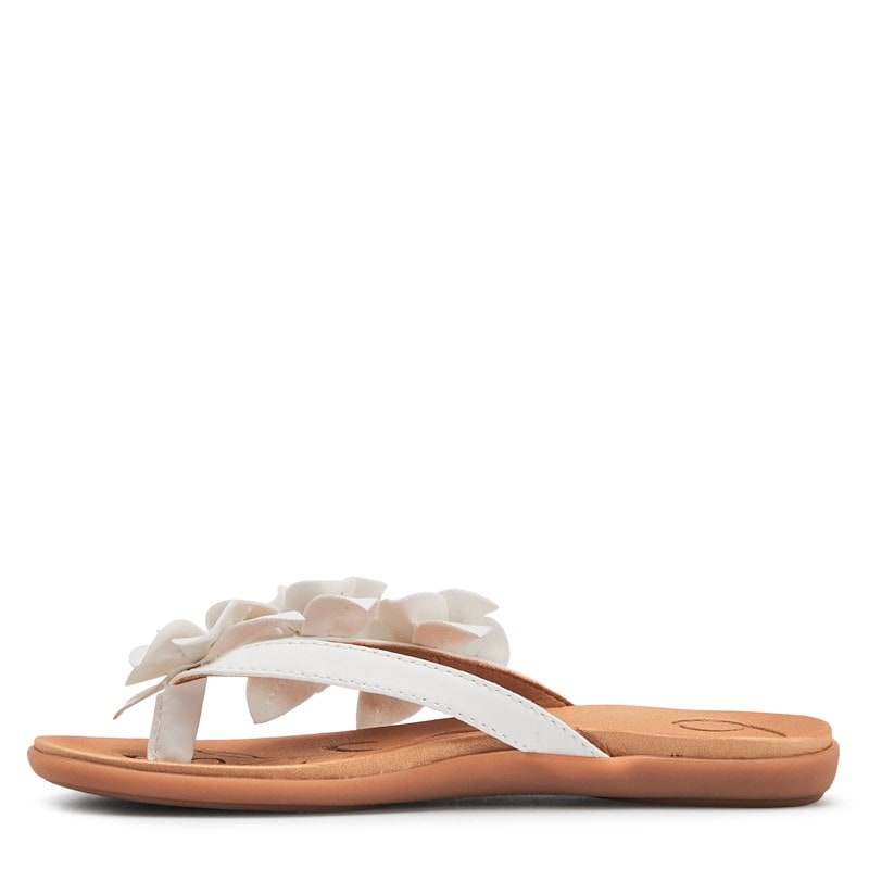 B. O.C. Women's Hensley Floral Thong Sandals (White)