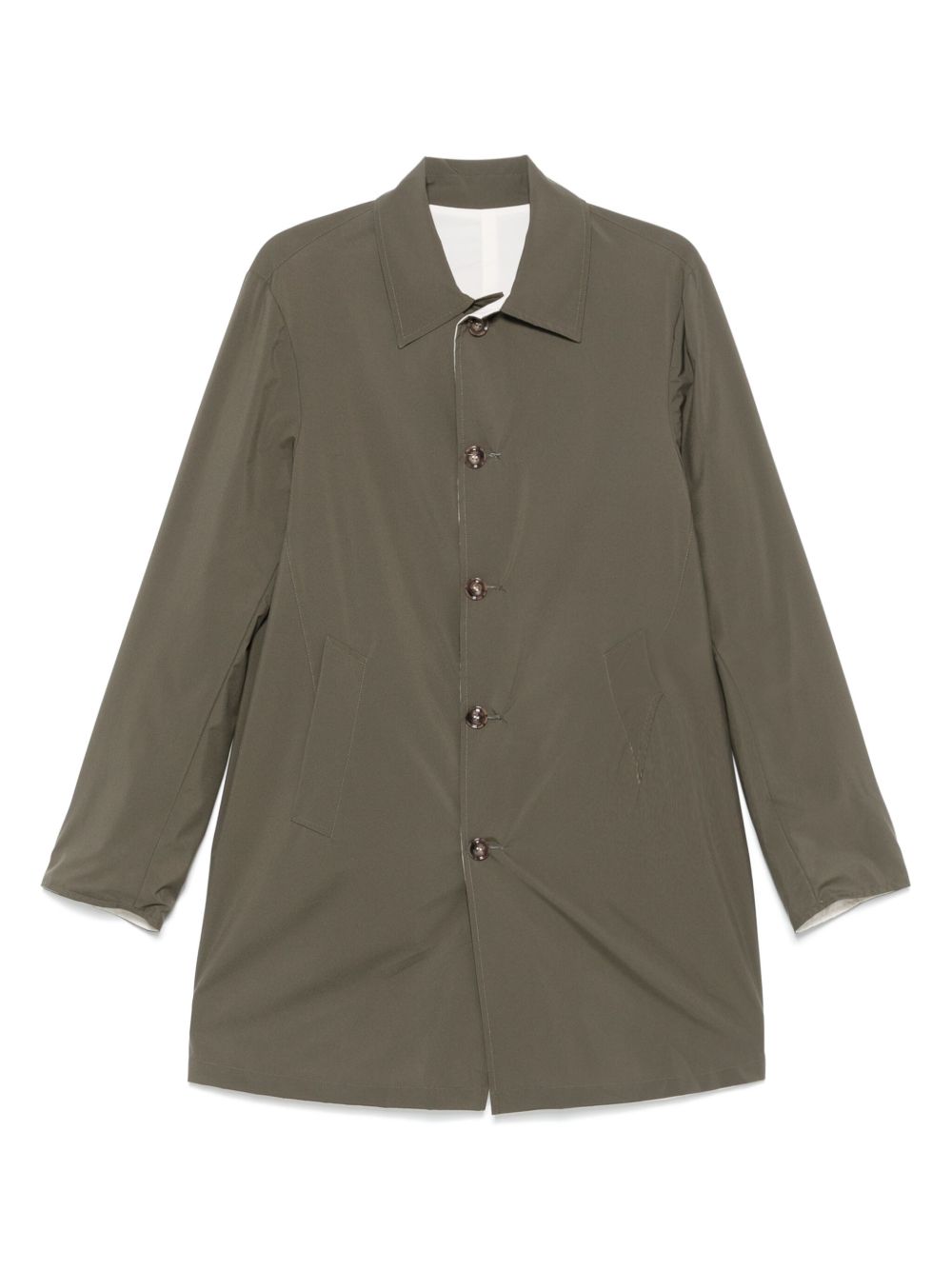 Barba single-breasted parka - Green