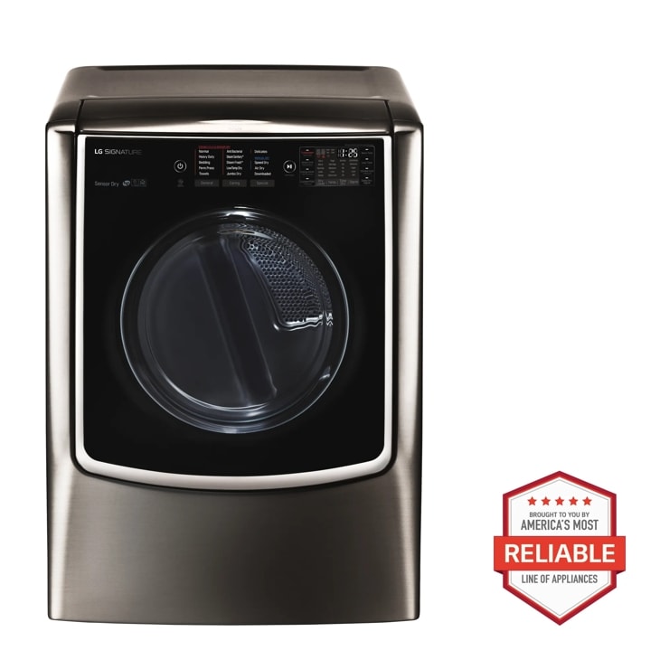 LG SIGNATURE Large Smart wi-fi Enabled Gas Dryer w/ TurboSteam™, Black Stainless Steel, 9.0 cu. ft.