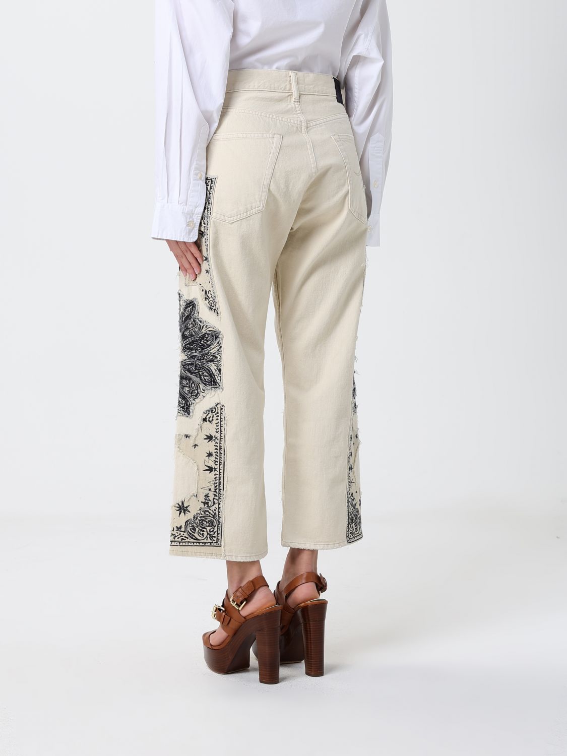 Jeans Woman color Beige