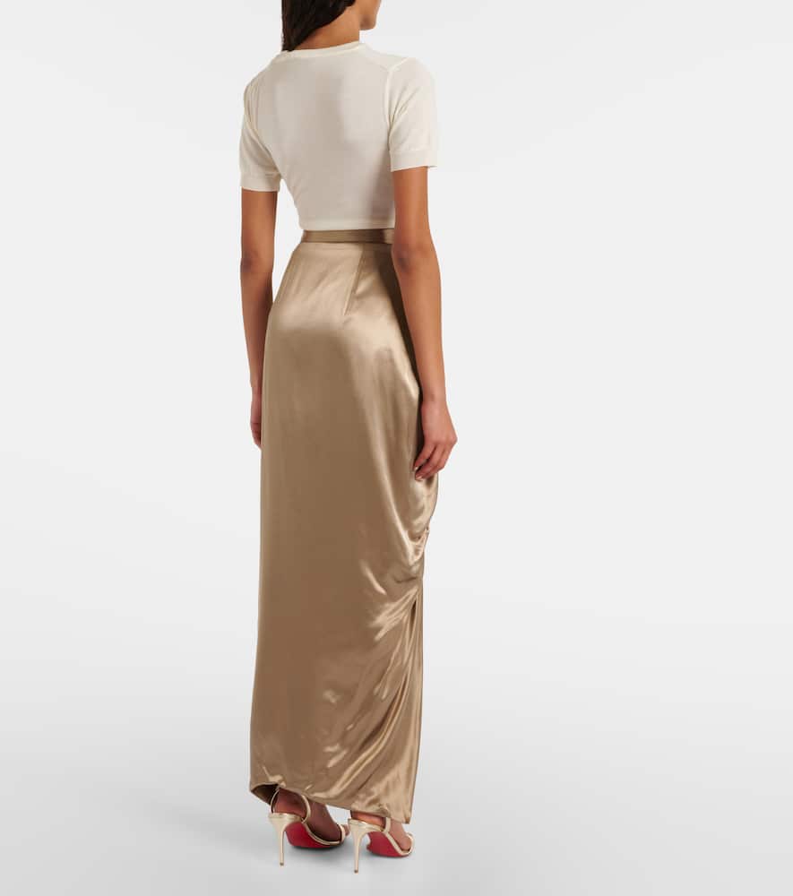 Panther asymmetric maxi skirt