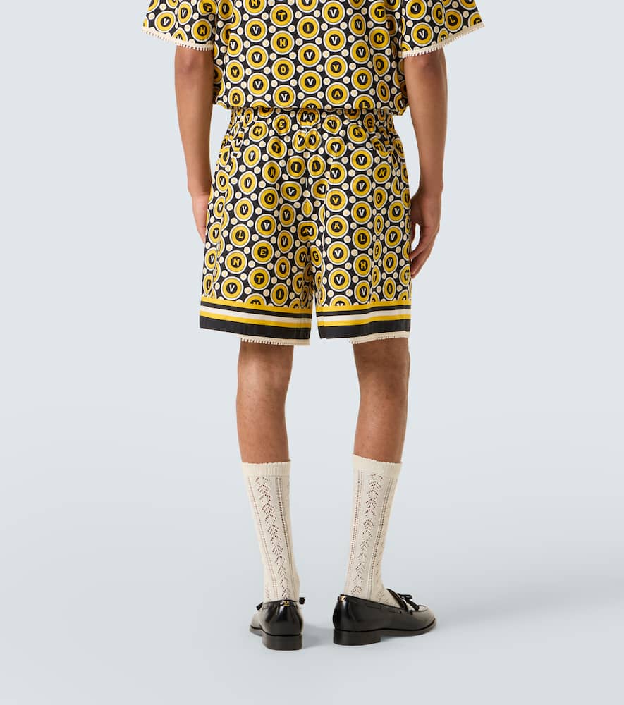 Printed cotton poplin shorts