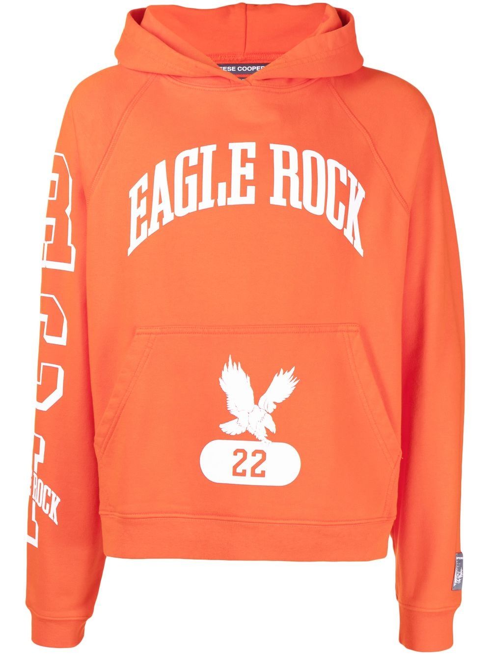 Logo-print cotton hoodie - Orange