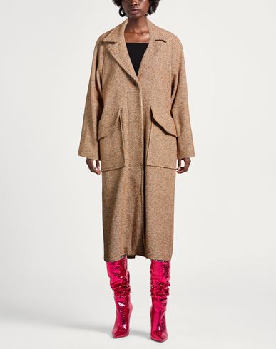 Momoní Woman Coat Beige Size 6 Cotton, Polyester, Acrylic, Wool, Polyamide