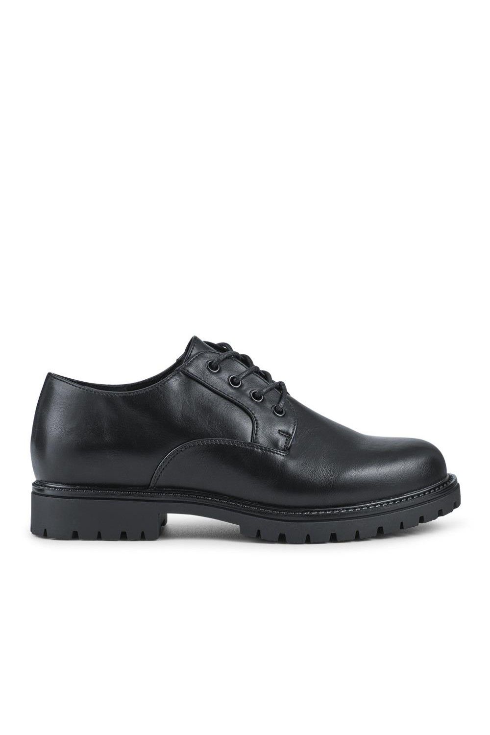 Pavers Wide Fit Casual Lace-Up Shoes In Black