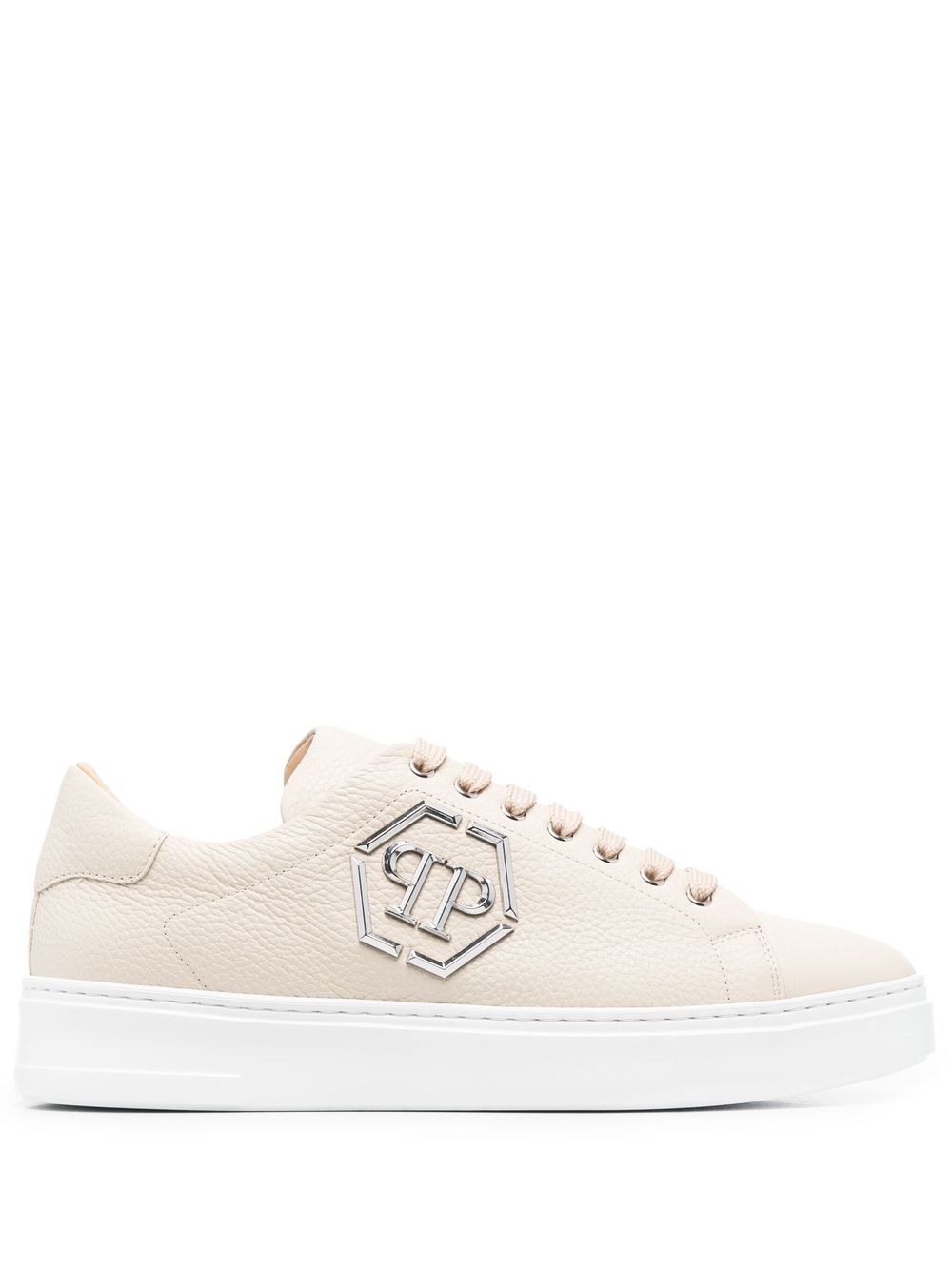 Leather low-top sneakers - White