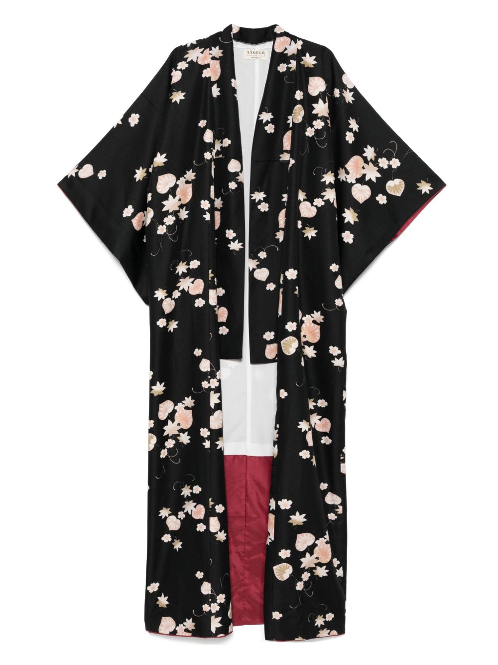 1990s floral-print coat - Black