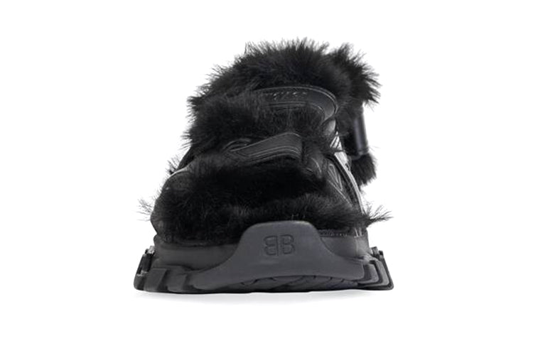 (WMNS) Track Sandals 'Fake Fur Black'