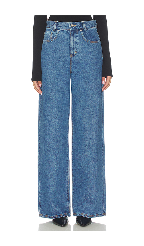 Nakedvice The Turner Wide Leg Pant in Blue. L. Also in XS