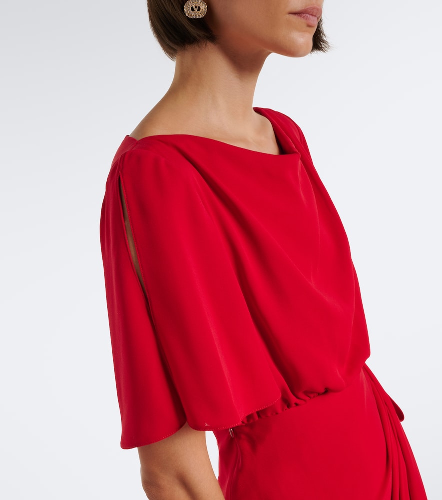 Draped silk georgette gown