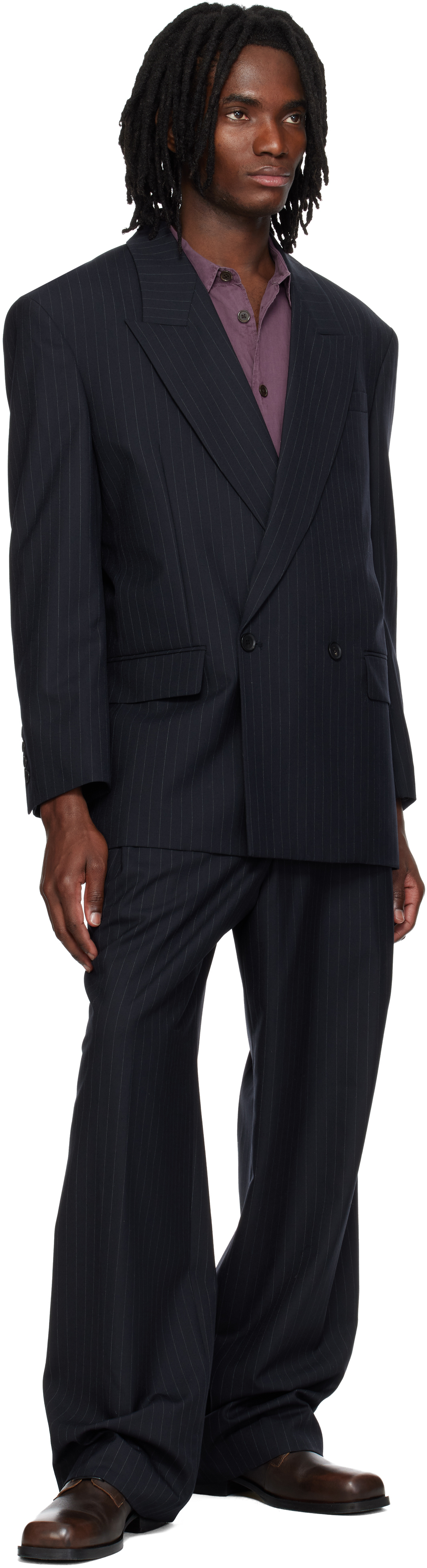 Navy Drop Trousers