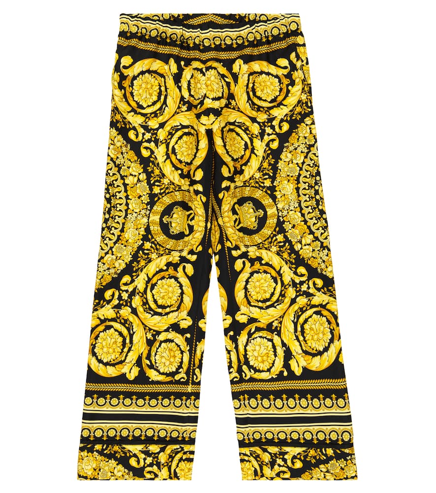 Barocco wide-leg silk twill pants