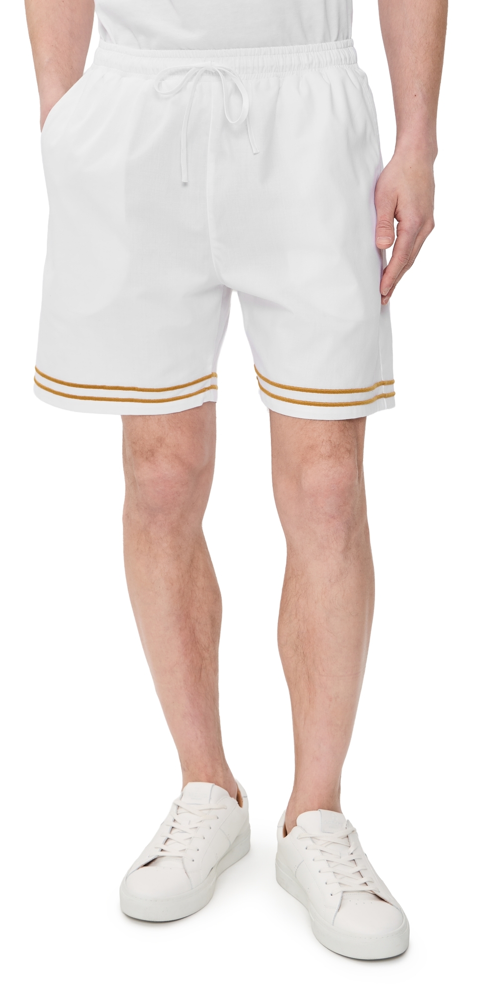 Samet Embroidered Linen Shorts White