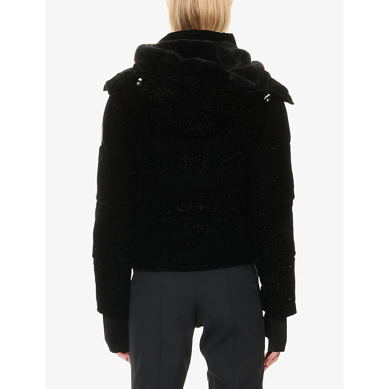 Womens Black Lumière Velvet Ski Jacket