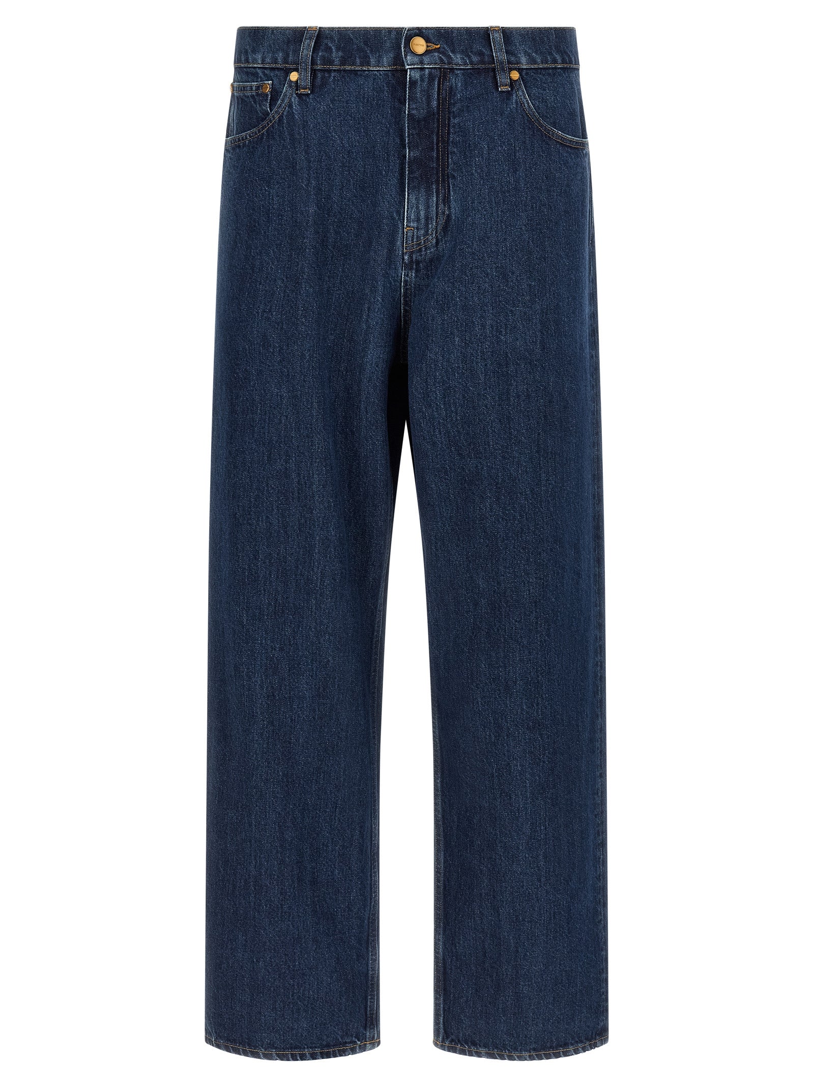 Cotton Straight-Leg Jeans — Blue