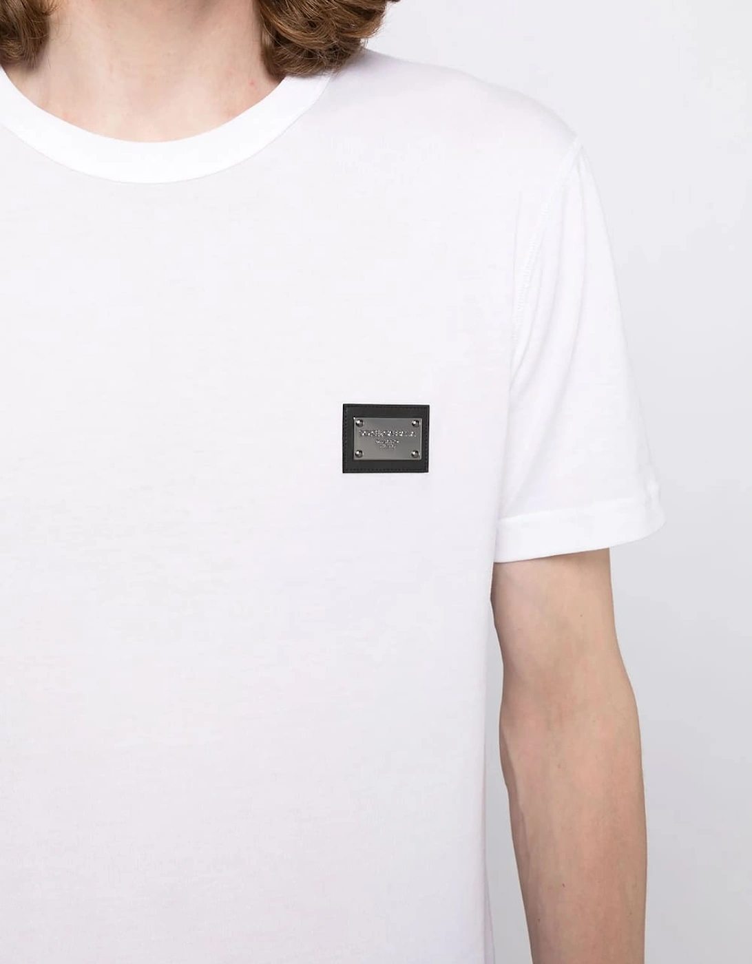 Men's Dolce & Gabbana Plaque Logo T-Shirt White