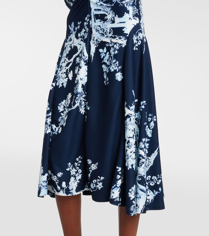 Floral gathered midi dress