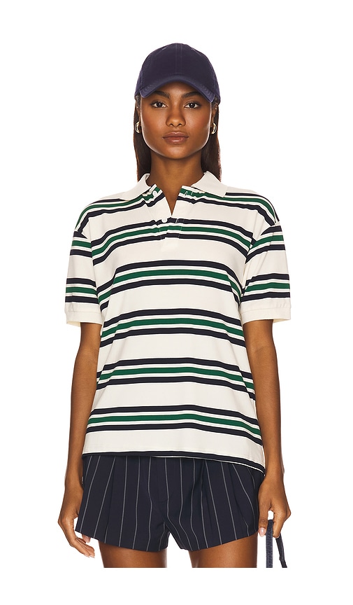 LIONESS Leisure Polo Top in Ivory.  M. Also in S