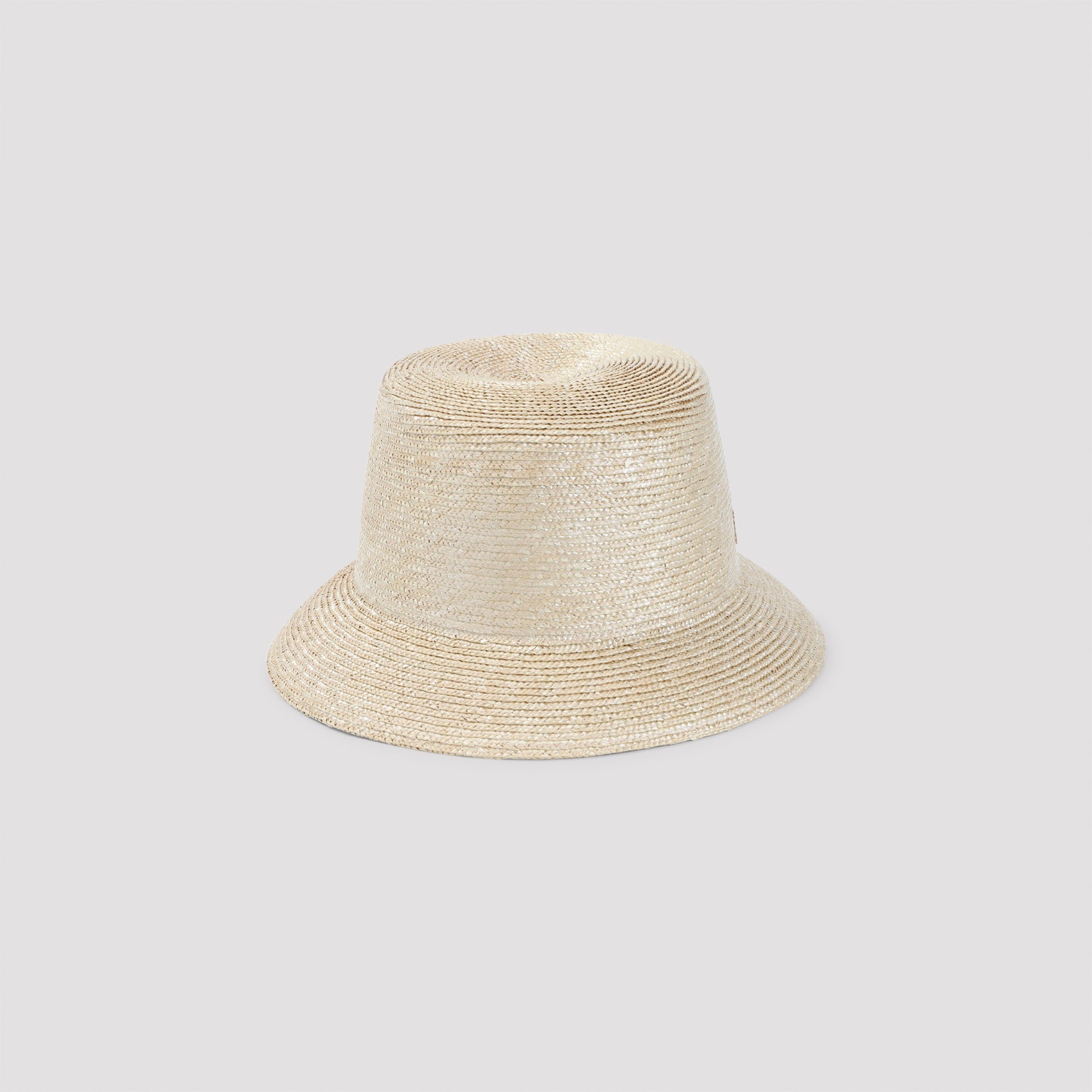 Chic Metallic Straw Hat with YSL Design