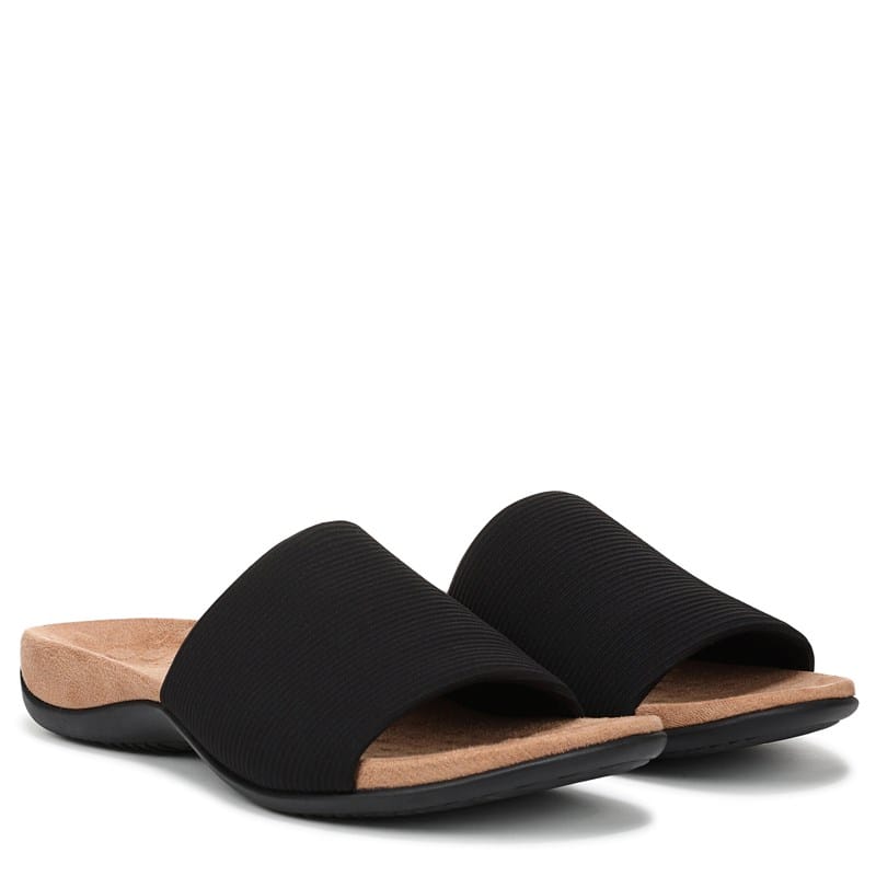 Women's Renie Stretch Knit Slide Sandals (Black)