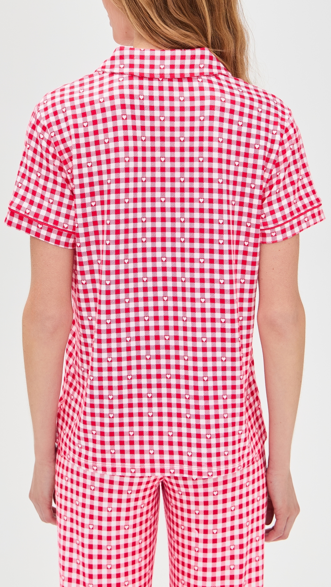 Gingham Pajama Top Kiss Me Red