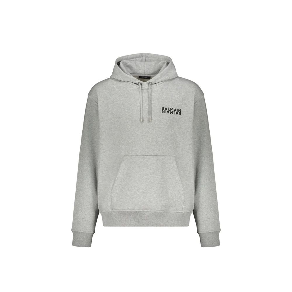 Logo-Embroidered Cotton Hoodie — Gray